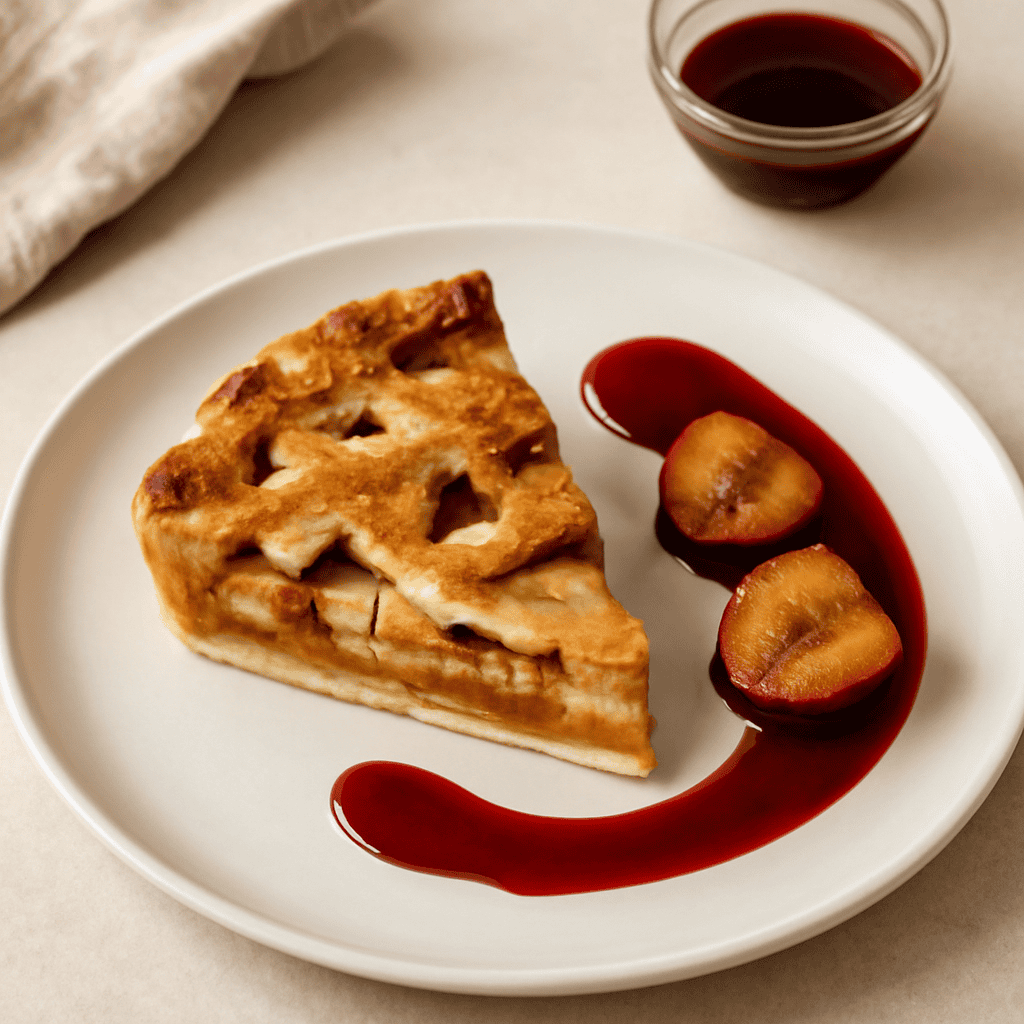 Apple piè con salsa di susine