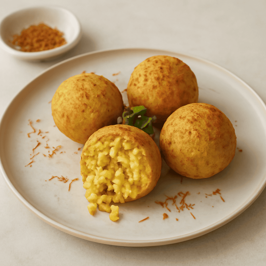 arancini con zafferano fatte al forno