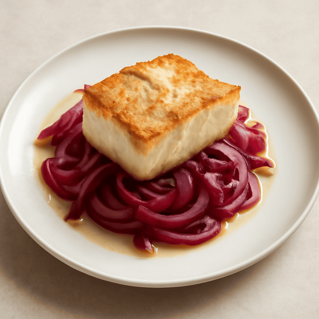 Baccalà con Cipolla in Agrodolce