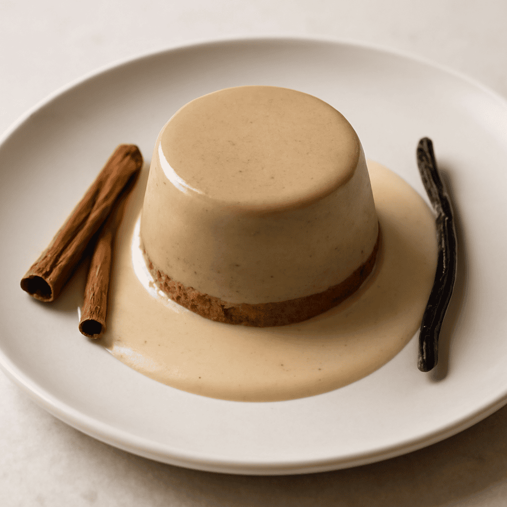 Bavarese alla liquirizia con salsa alla cannella
