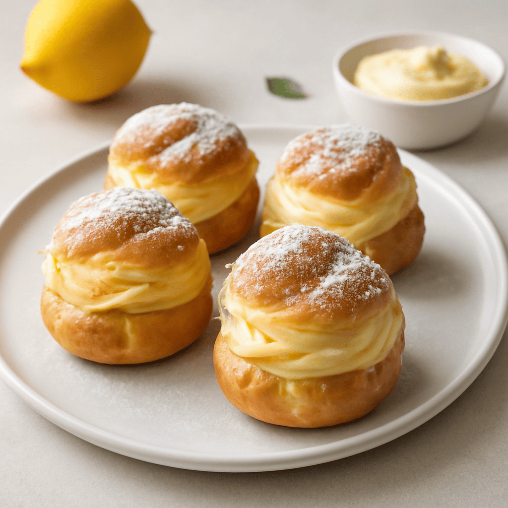 Bigné con crema pasticcera al limoncello