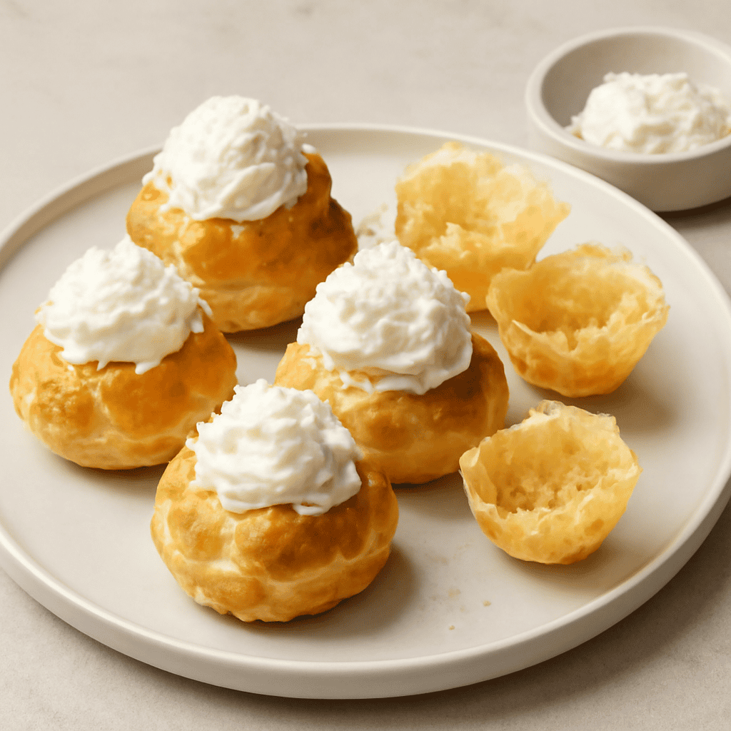 Bignè salati con mousse alla ricotta