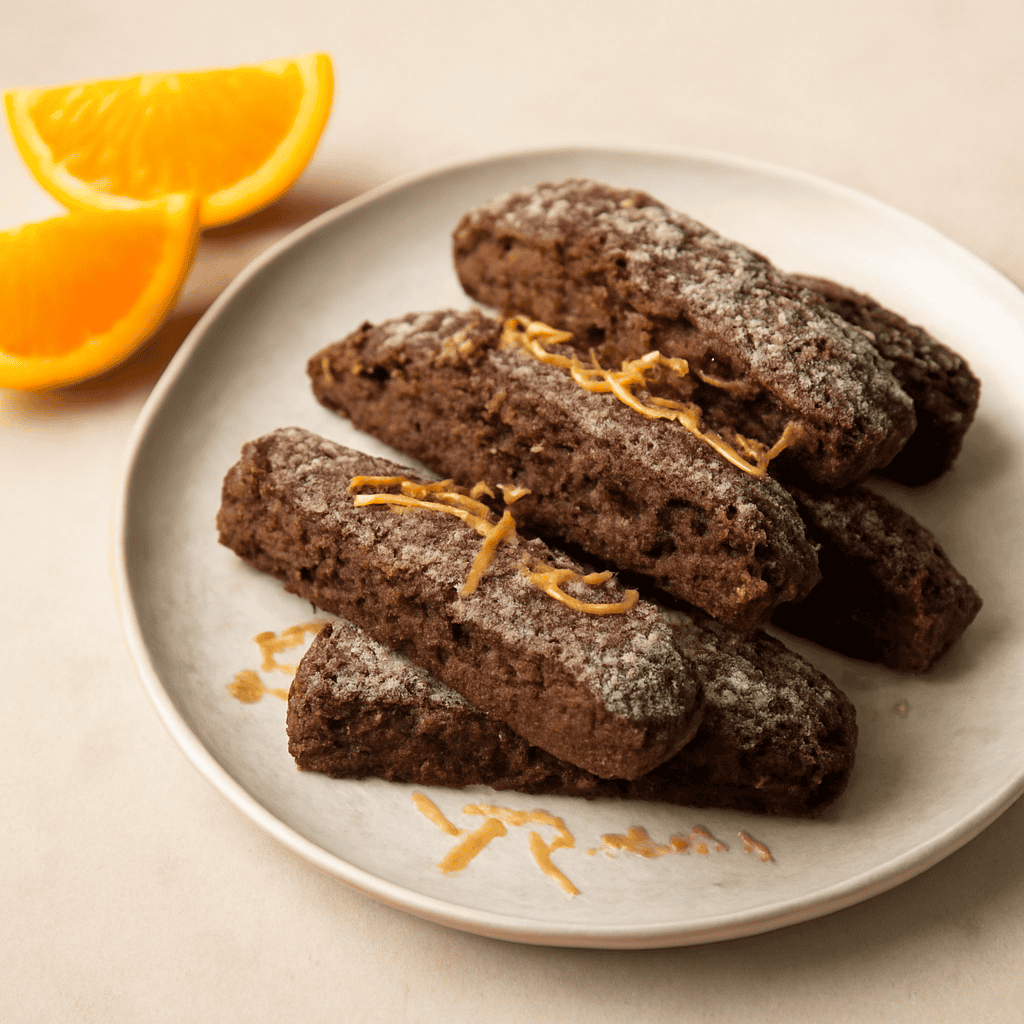 Biscotti al cacao e arancia