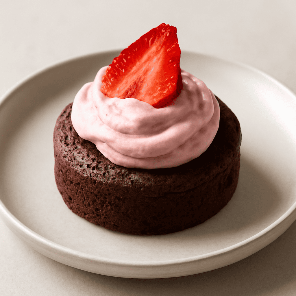 Bisquit al cacao con chantilly alla fragola