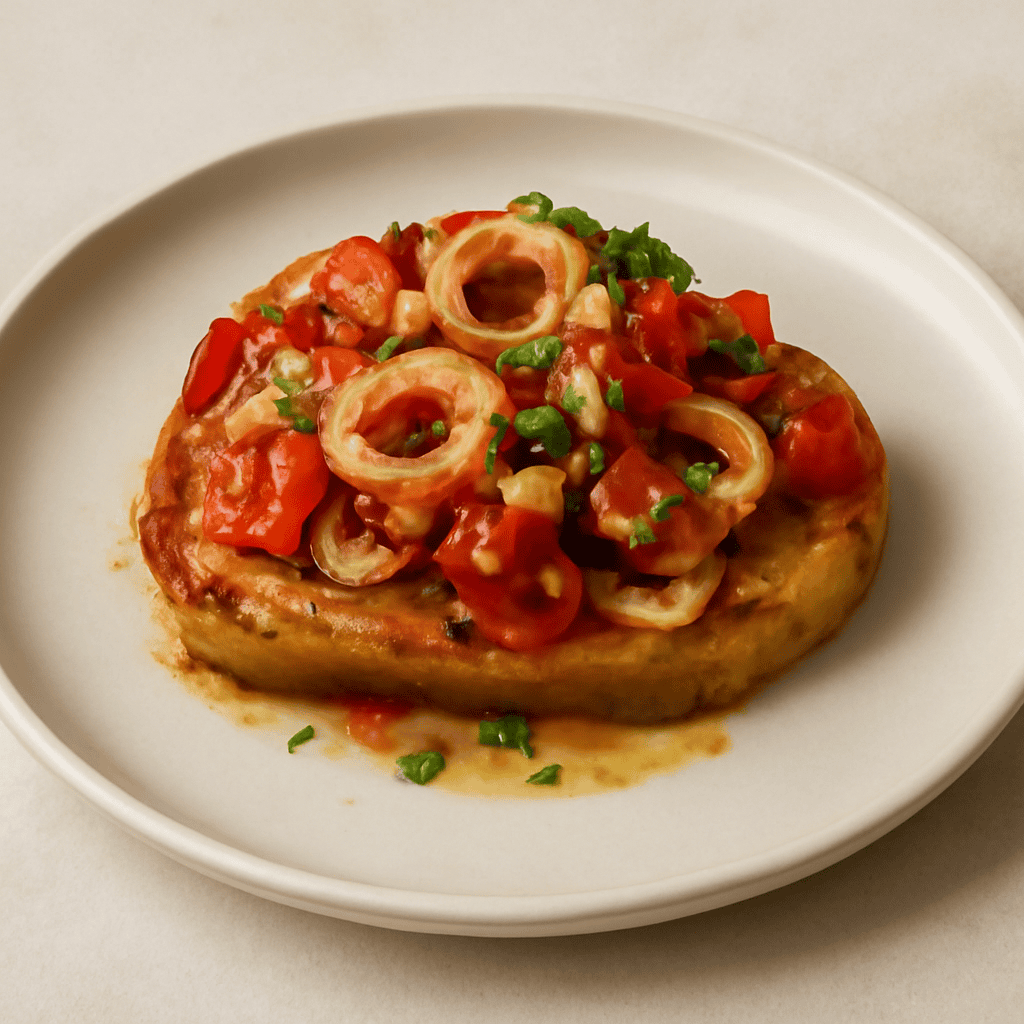 BRUSCHETTA DI CALAMARI IN UMIDO
