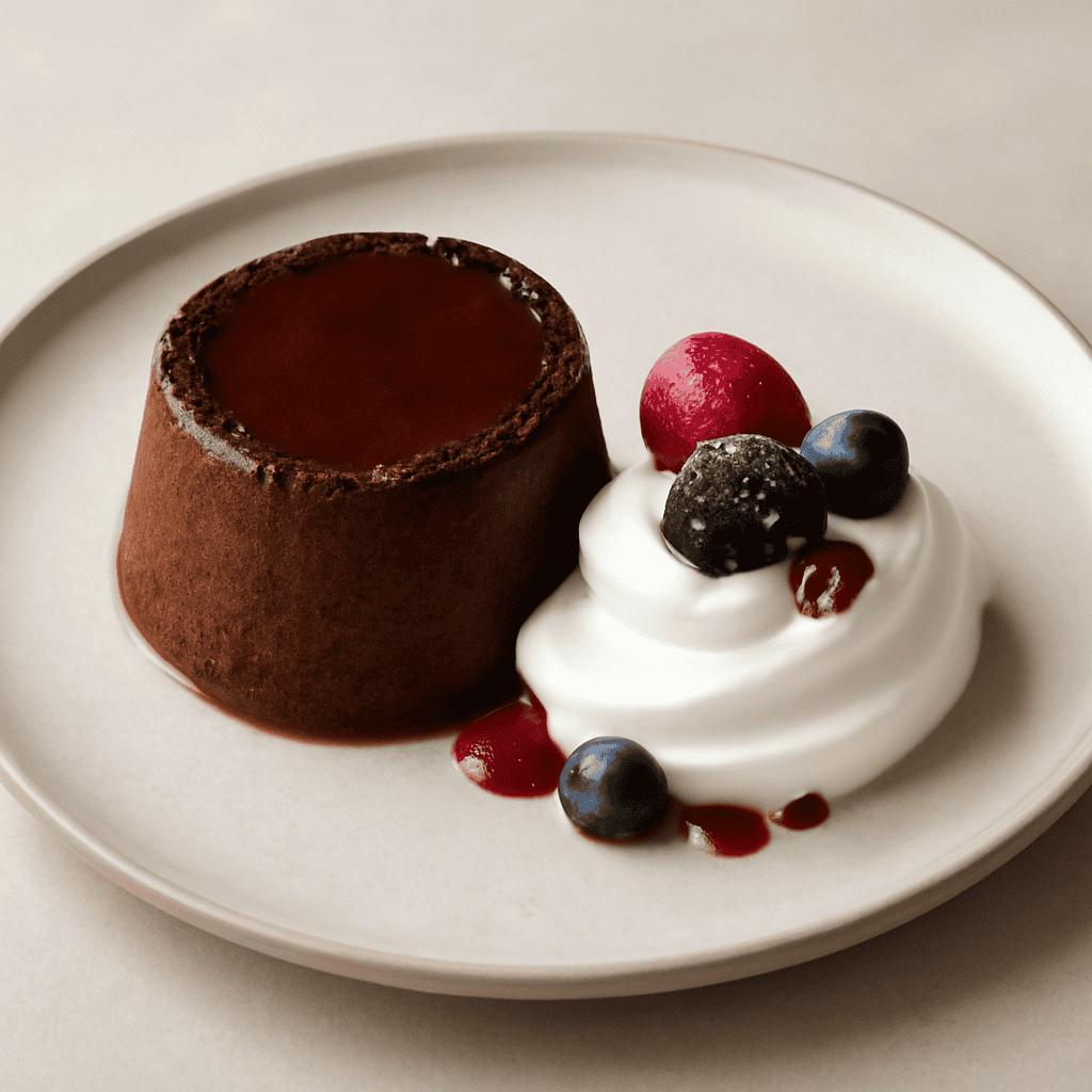 Bunet con crema Chantilly ai frutti di bosco