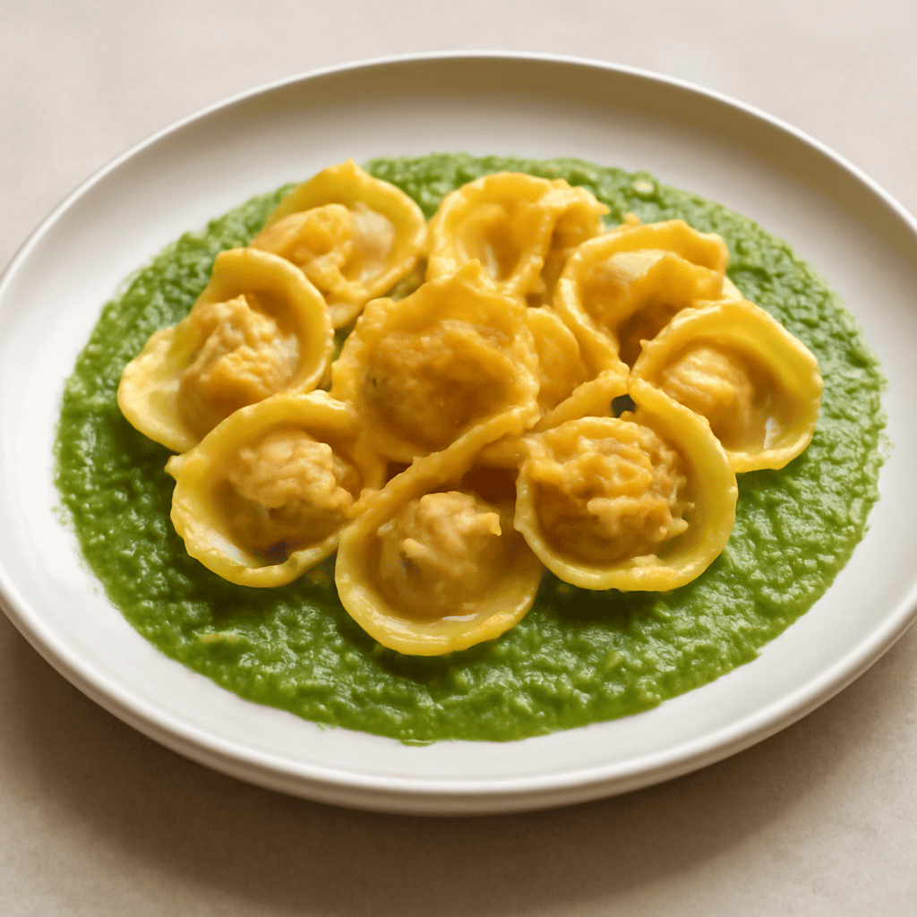 Cappellacci con crema verde e bottarga di uovo