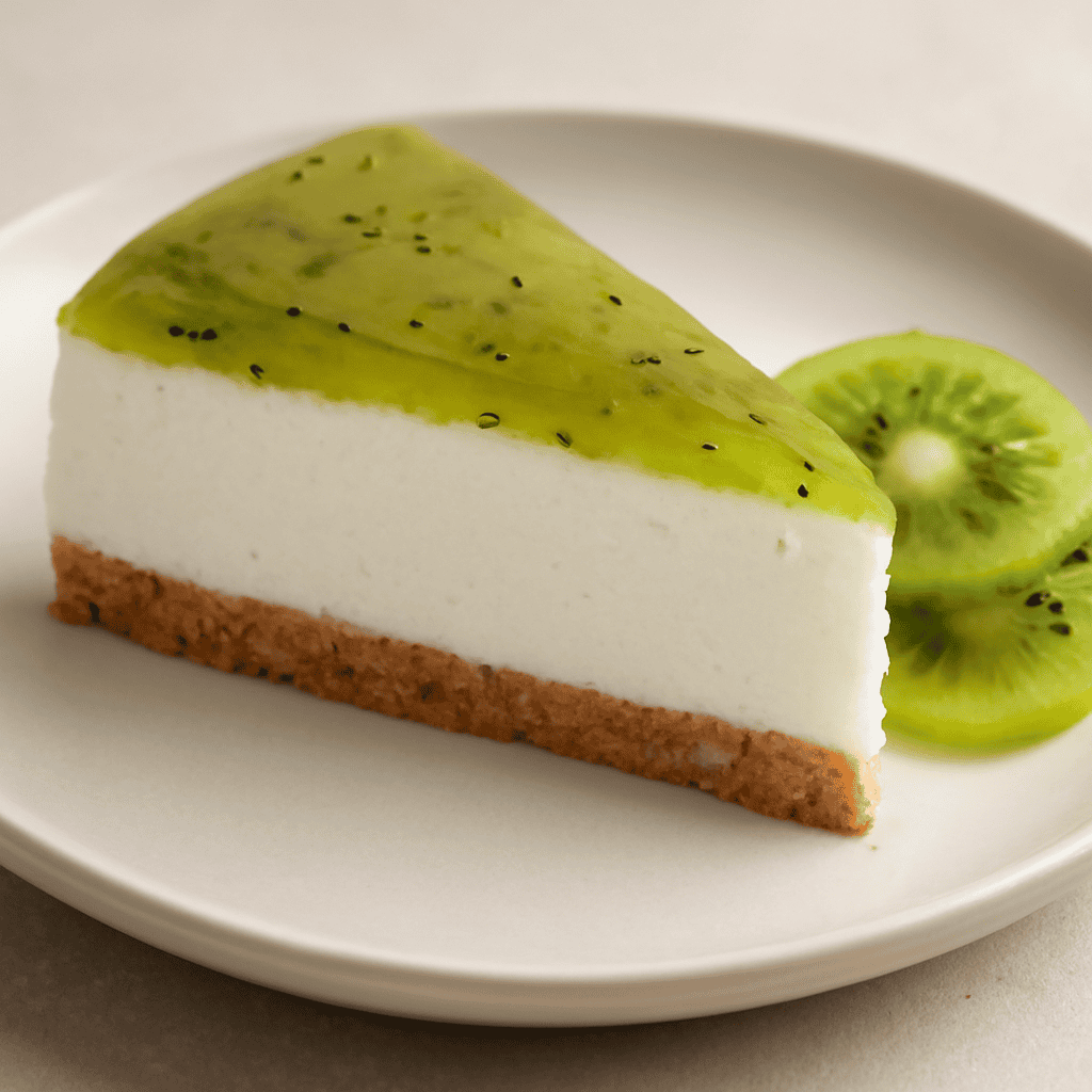 Cheesecake al caprino con gelè al kiwi