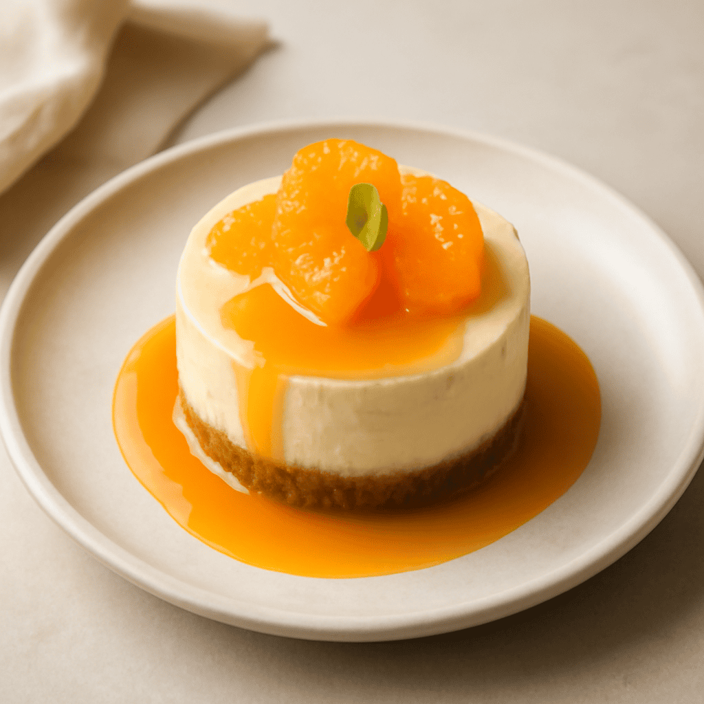 Cheesecake con coulis di mandarino