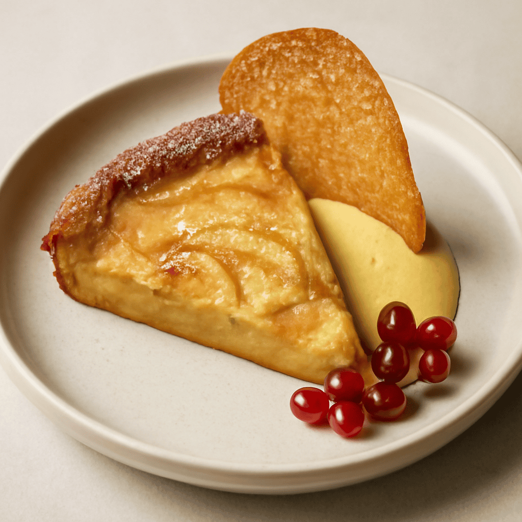 Clafoutis di mele con cialda