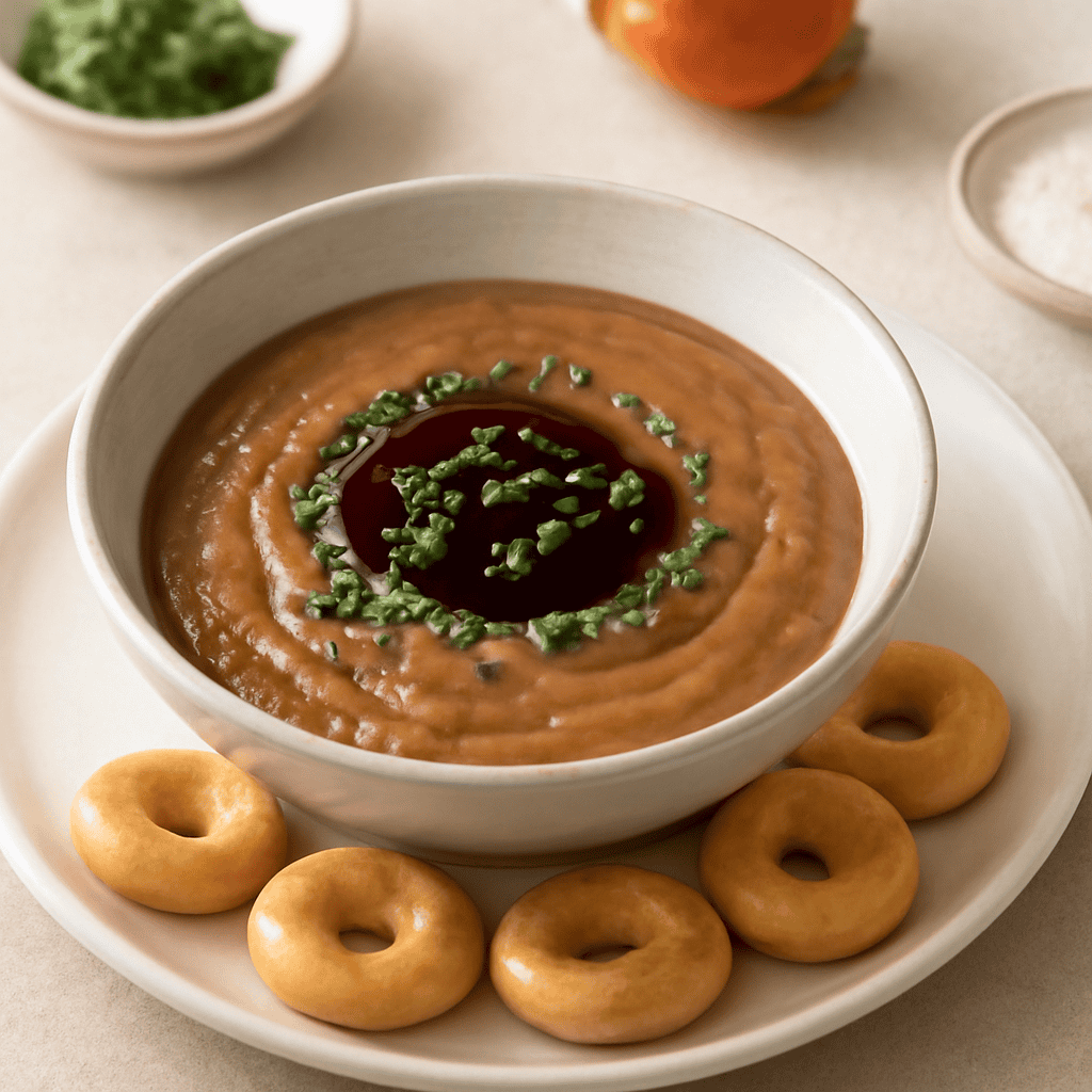 Crema di ceci e cioccolato con taralli all’olio d’oliva