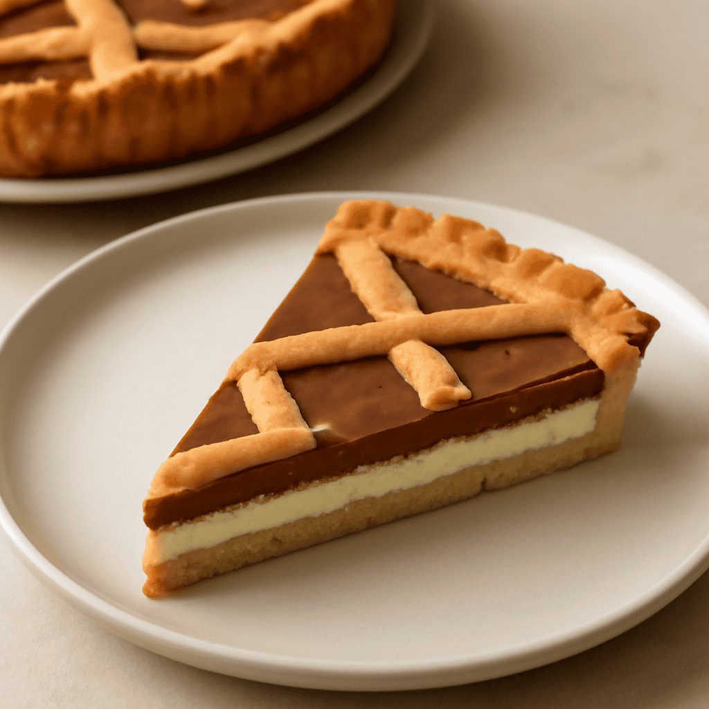Crostata con ricotta e crema alla nocciola