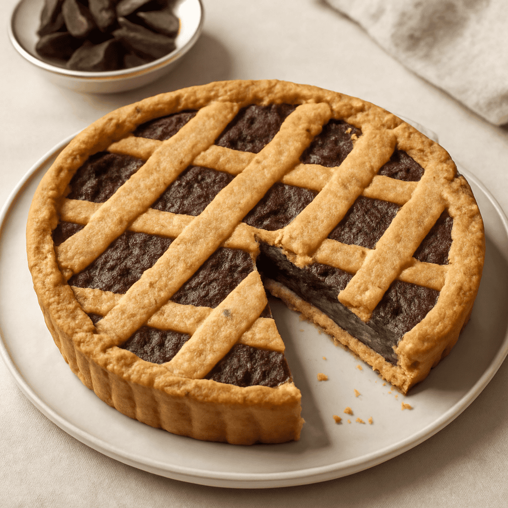 Crostata frangipane all’olio extravergine d’oliva e cioccolato