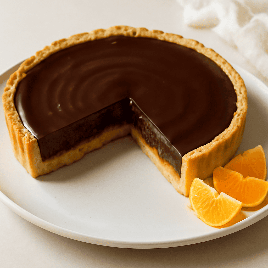Crostata sacher mandarini e cioccolato