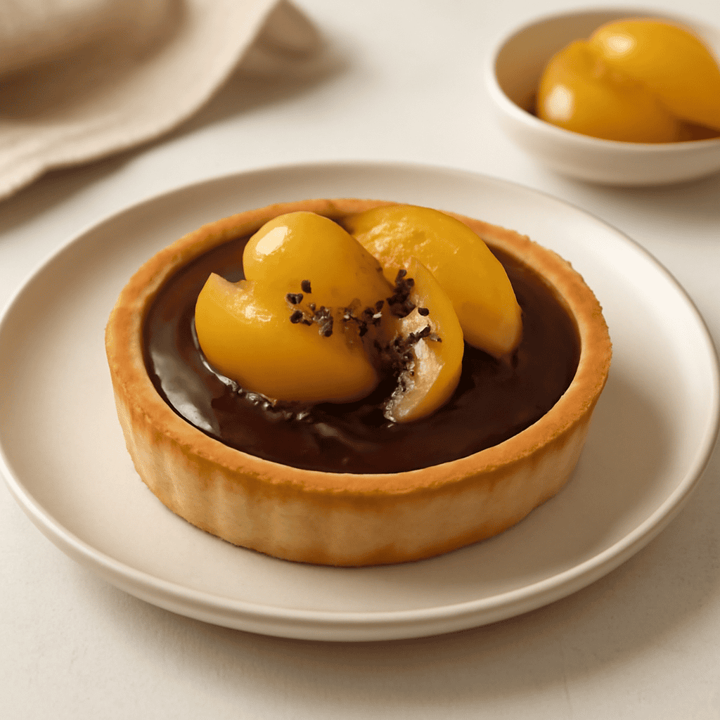 Crostatine pesche e cioccolato