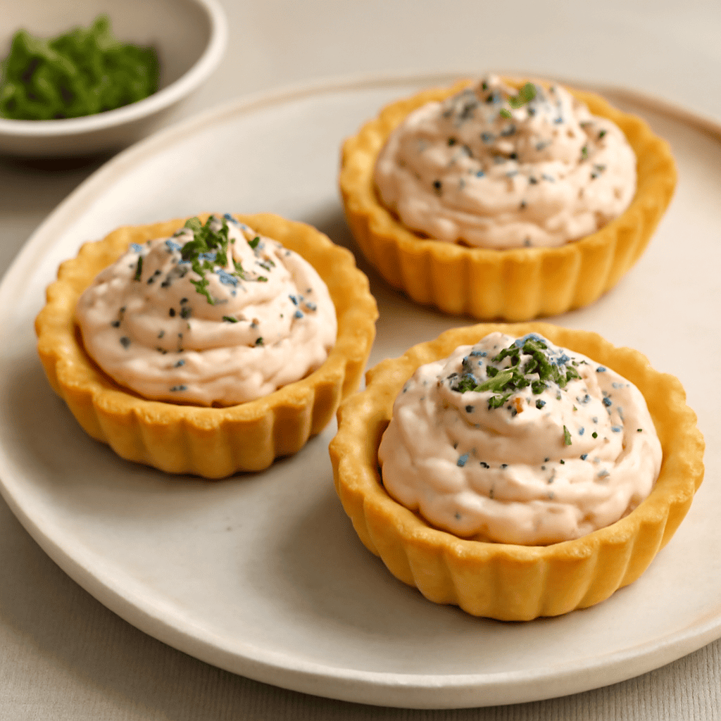 Crostatine salate con crema al prosciutto cotto
