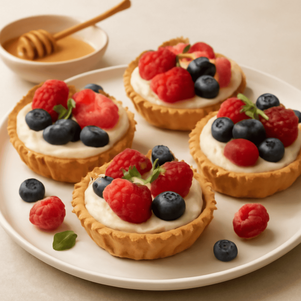 CROSTATINE VEGAN CON CREMA AL MIELE E FRUTTA: