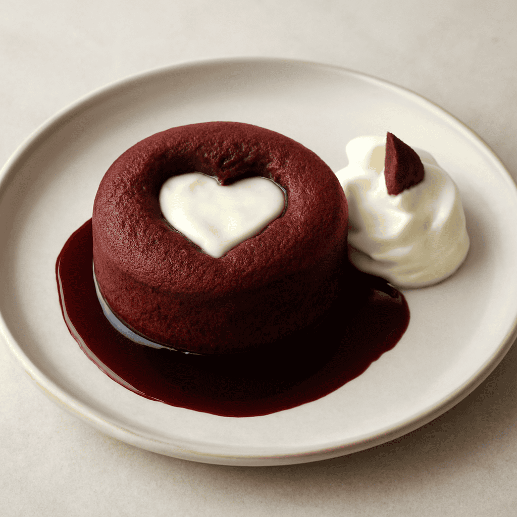 Cuore caldo al vino rosso e cream cheese