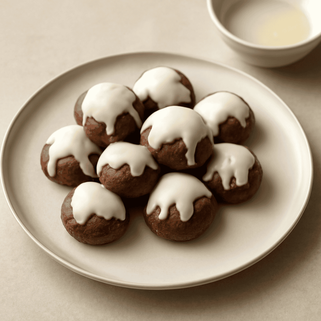 Diamantini al cacao glassati con cioccolato bianco