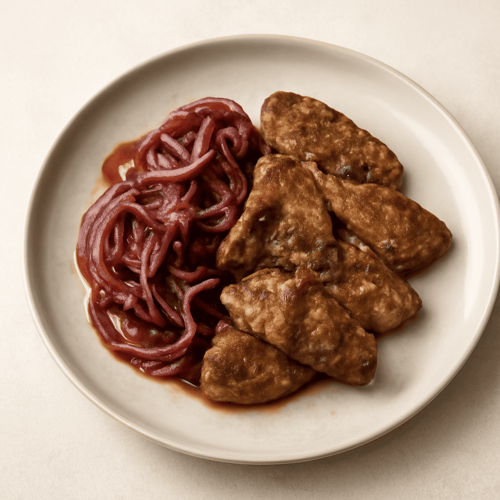 Fegato con cipolle rosse in agrodolce