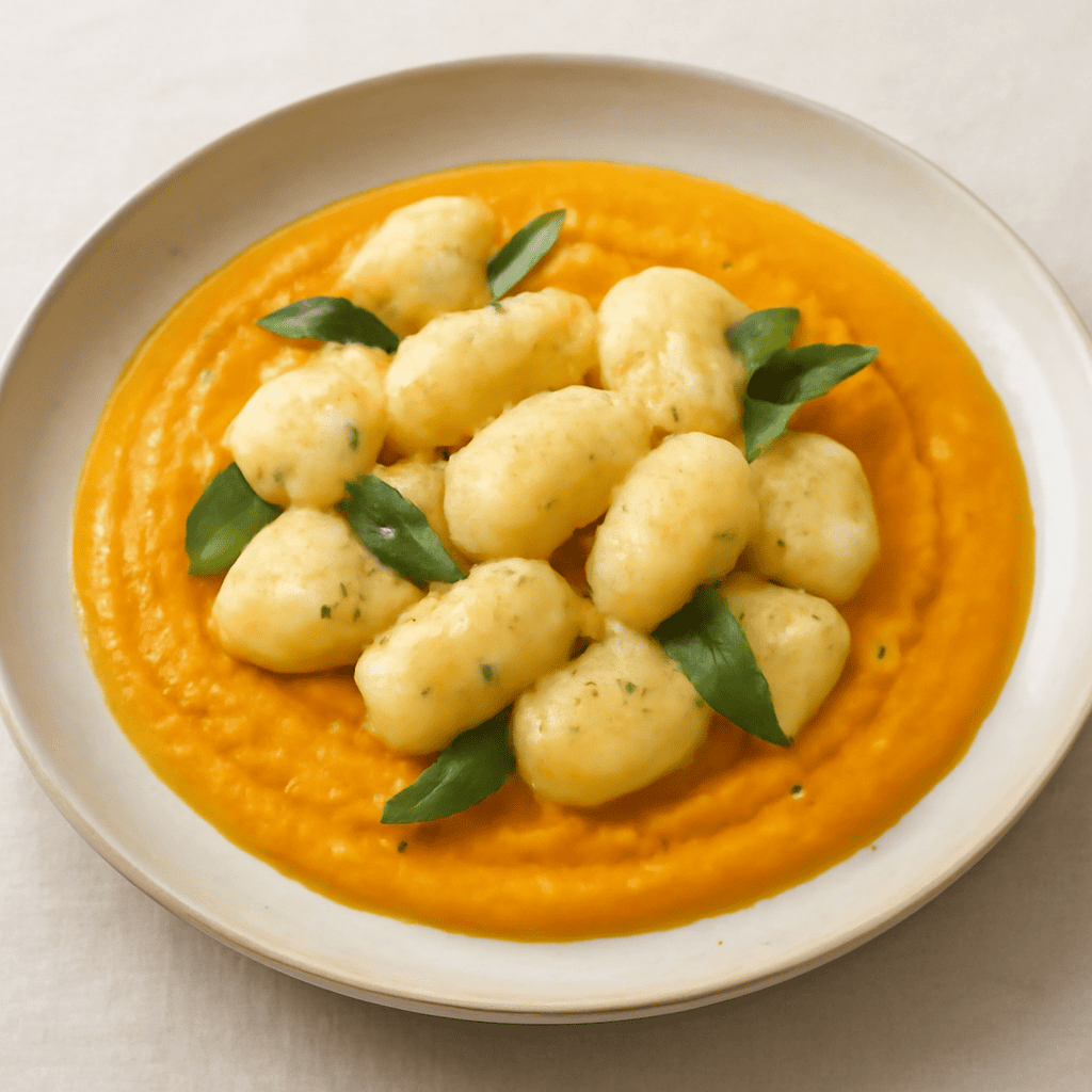 Gnocchi di semolino con vellutata di zucca