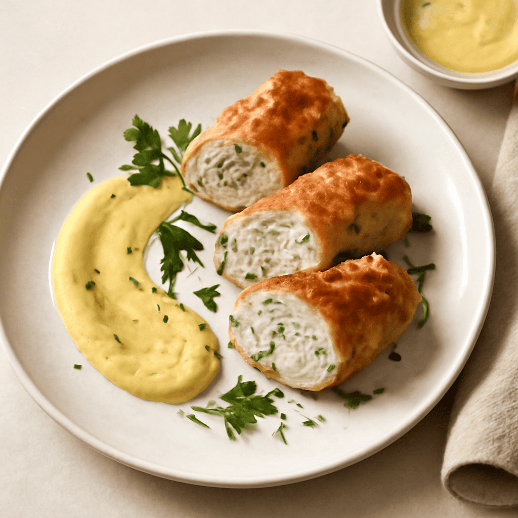 involtini di petto di pollo con salsa maionese al curry