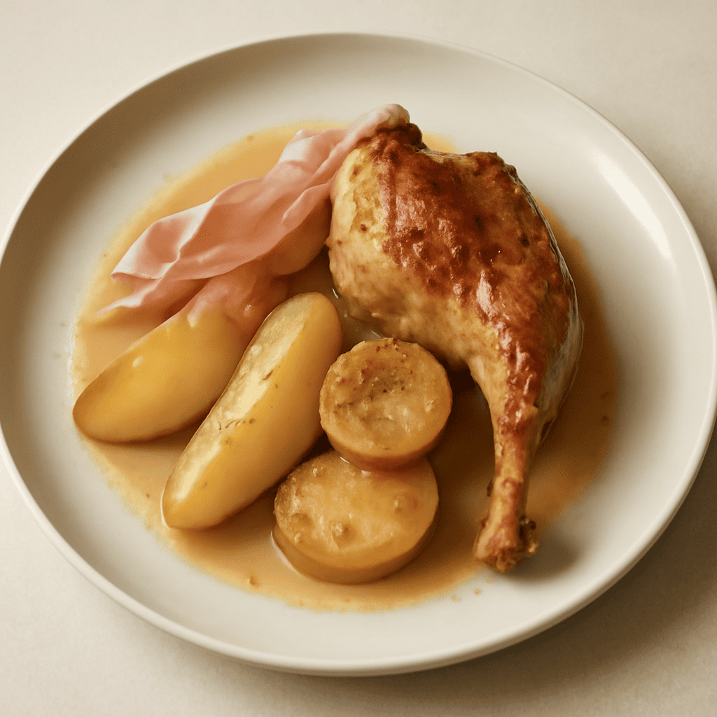 jambonet di coniglio alle pere e prosciutto