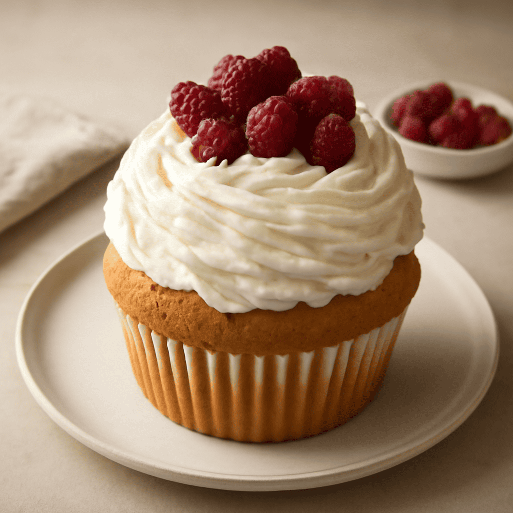 Maxi Cupcake alla crema chantilly e lamponi