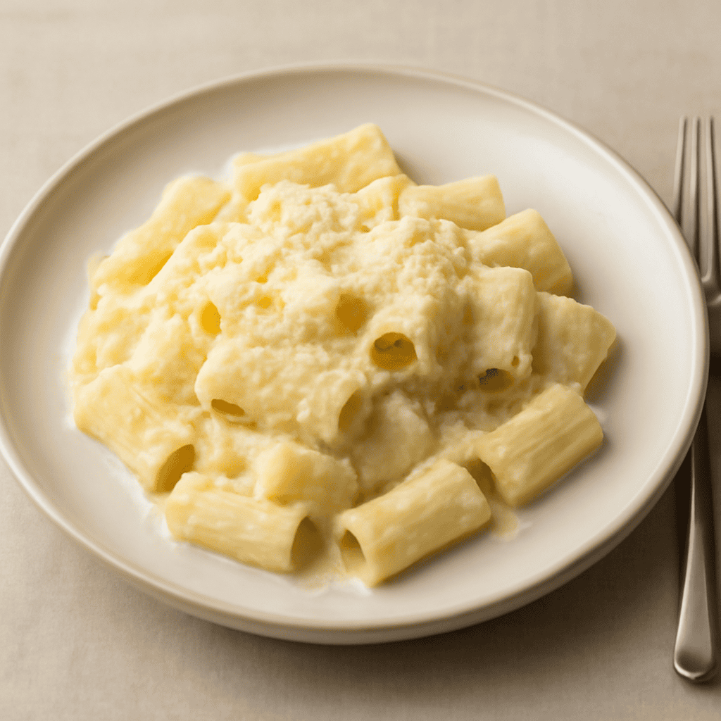 mezze maniche con salsa ai formaggi