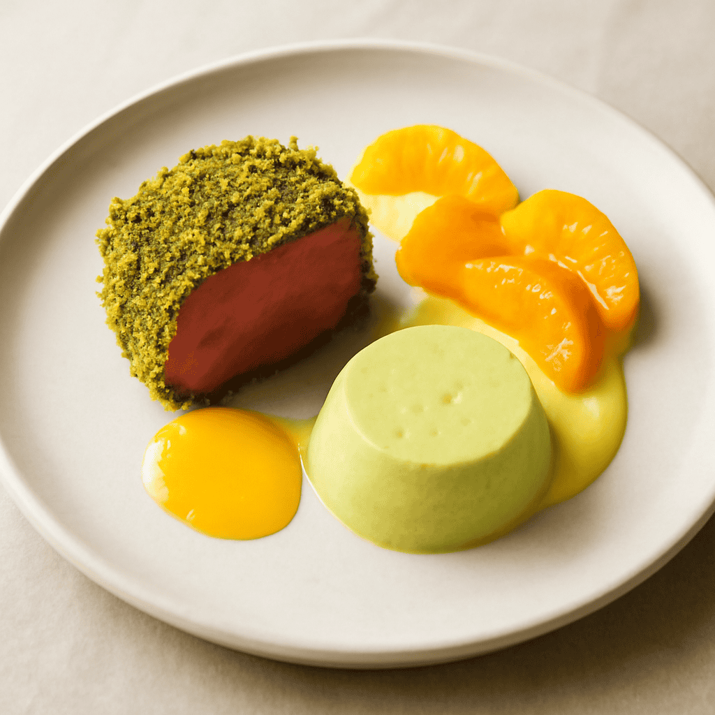 Mignon al pistacchio e mandarino