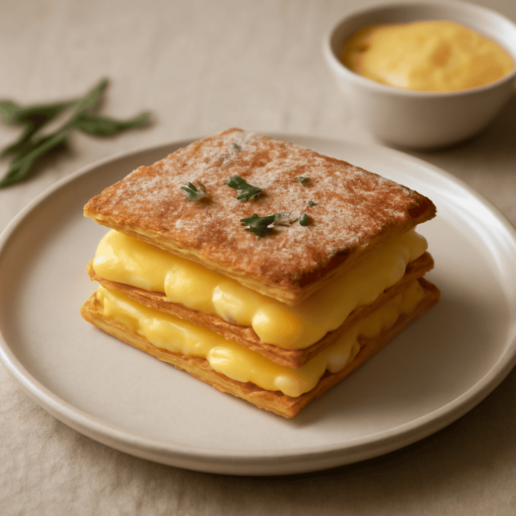 Millefoglie con crema di limone e salvia