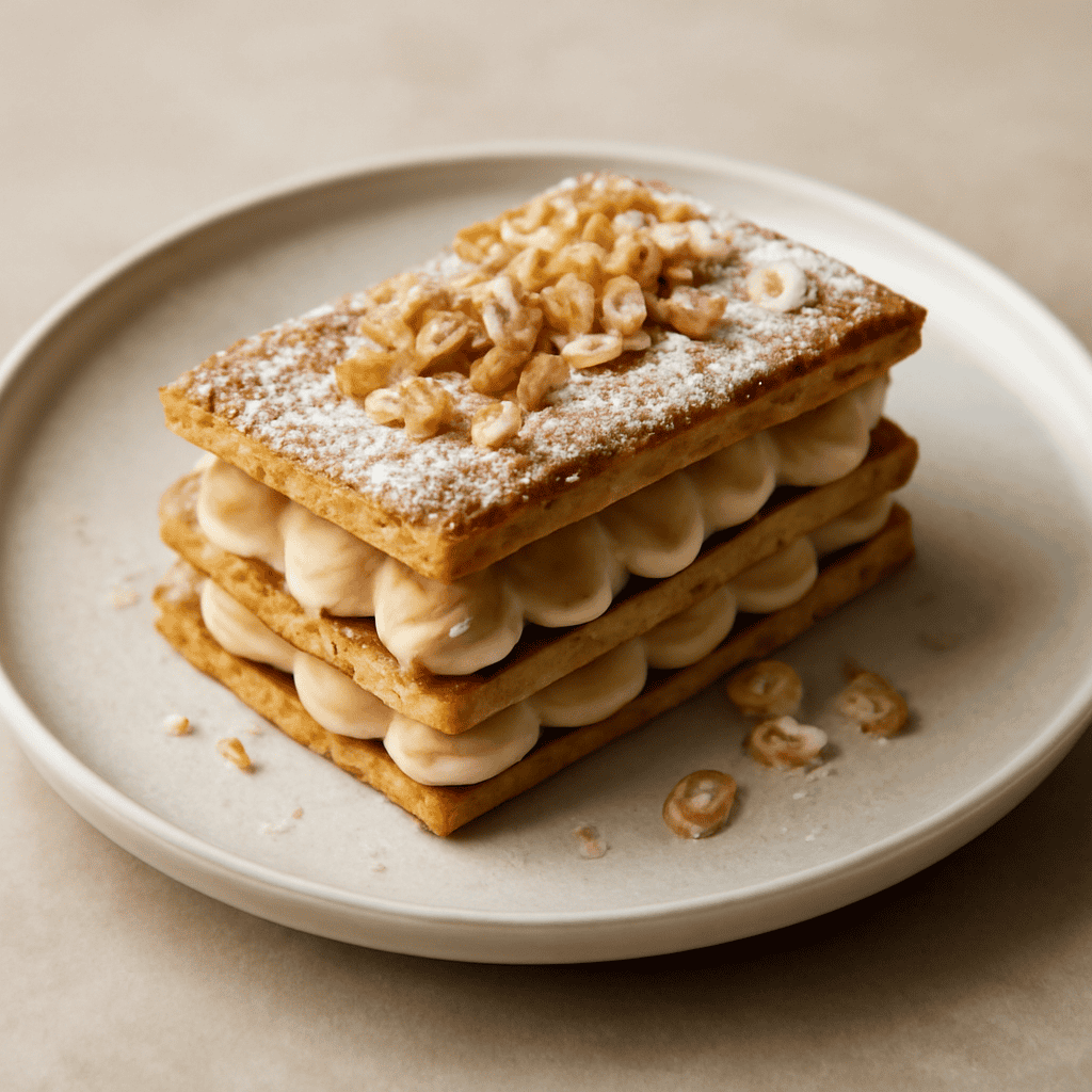 Millefoglie con crema pasticcera alla nocciola