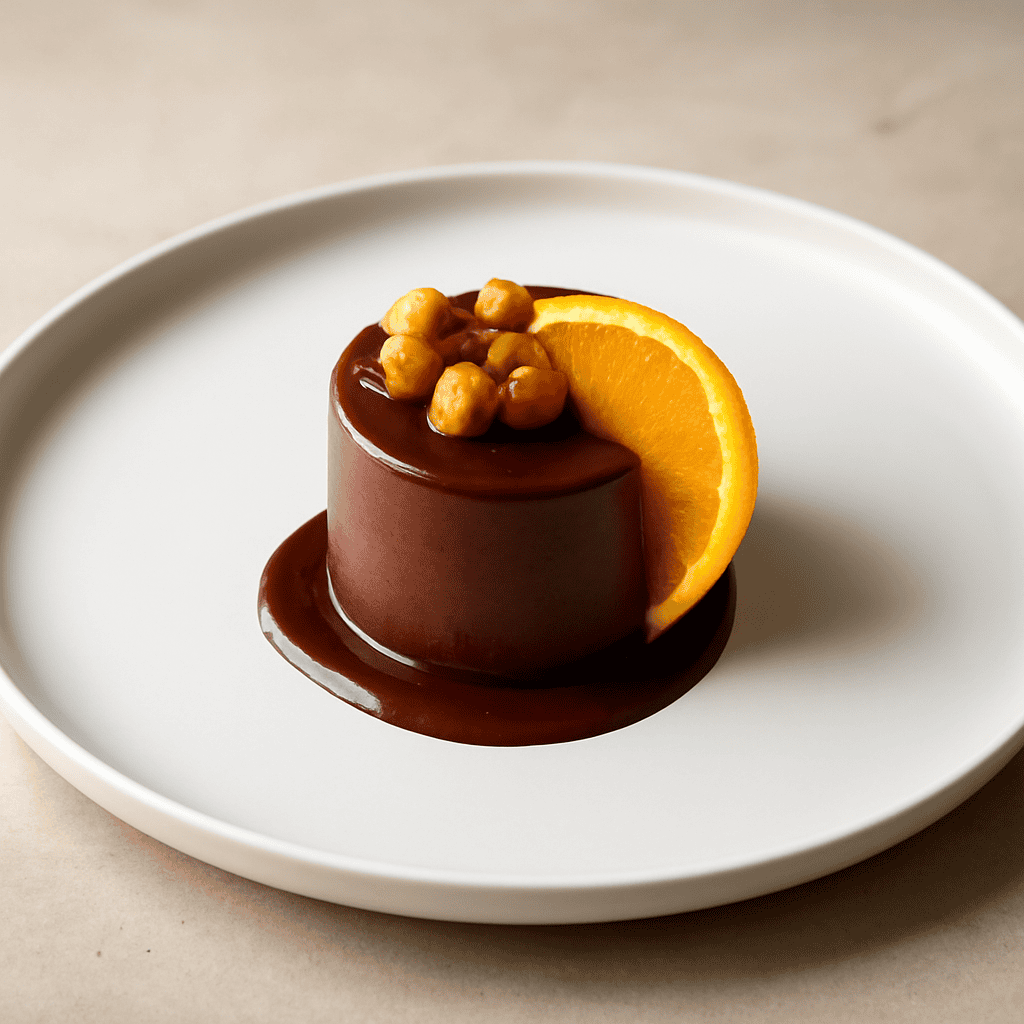 Mousse al cioccolato con nocciole e arancia