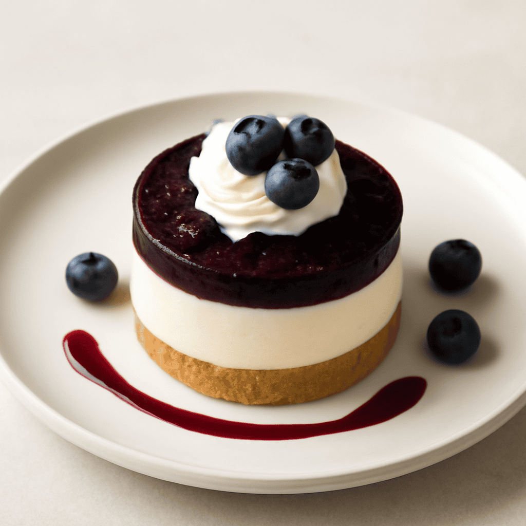 Mousse al formaggio e mirtilli