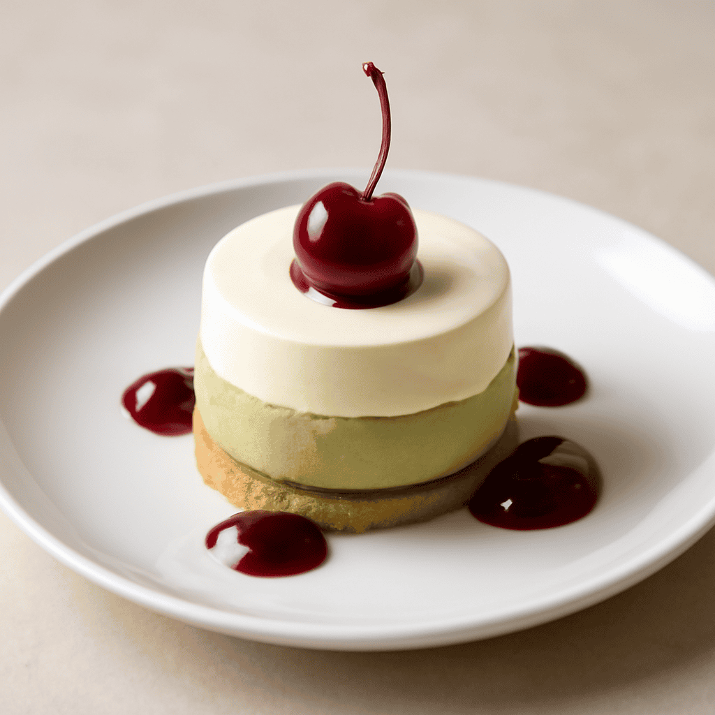 Mousse al pistacchio e amarena