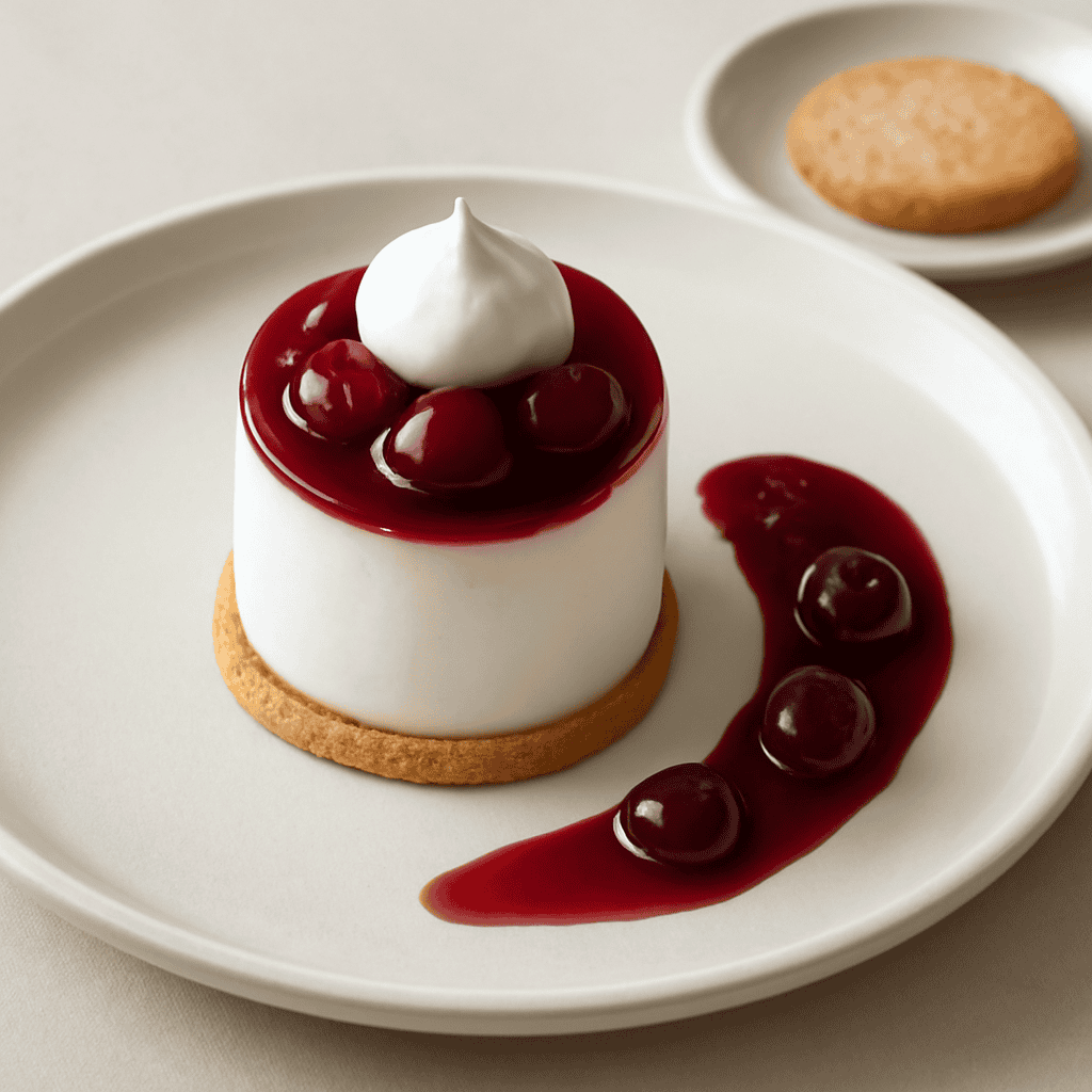 Mousse allo yogurt con gelèe alle ciliege