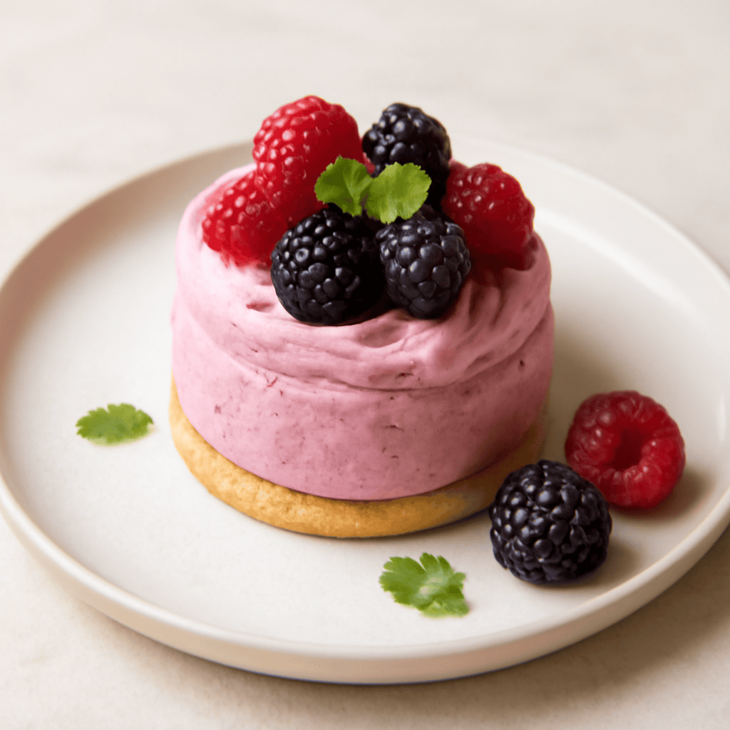 Mousse di more, lamponi e menta