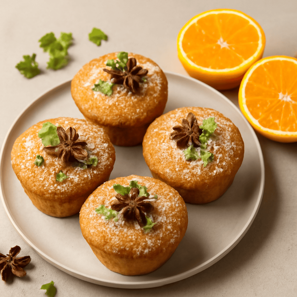 Muffin all’arancia aromatizzati al coriandolo e anice stellato