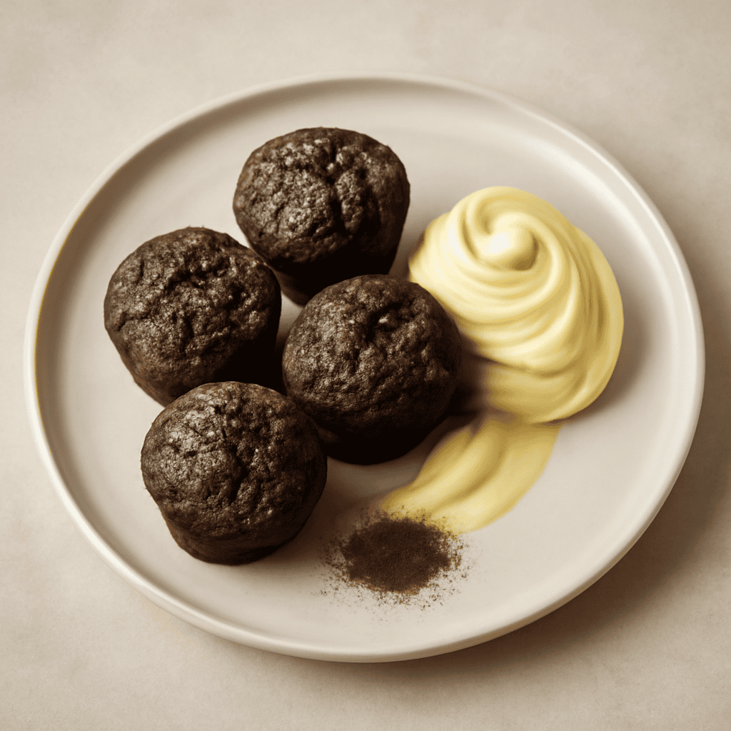 Muffins alla liquirizia con crema allo zenzero