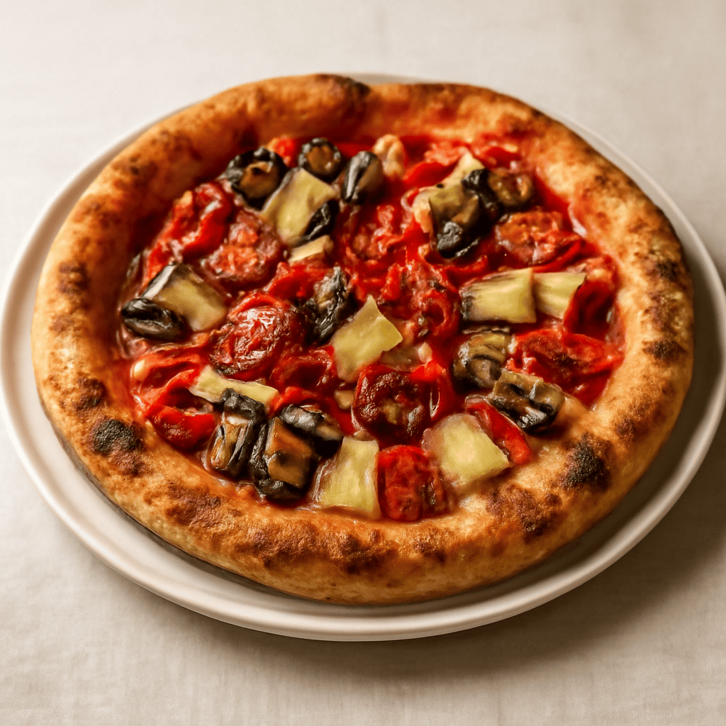 Pan pizza cunzatu (condito) alla messinese