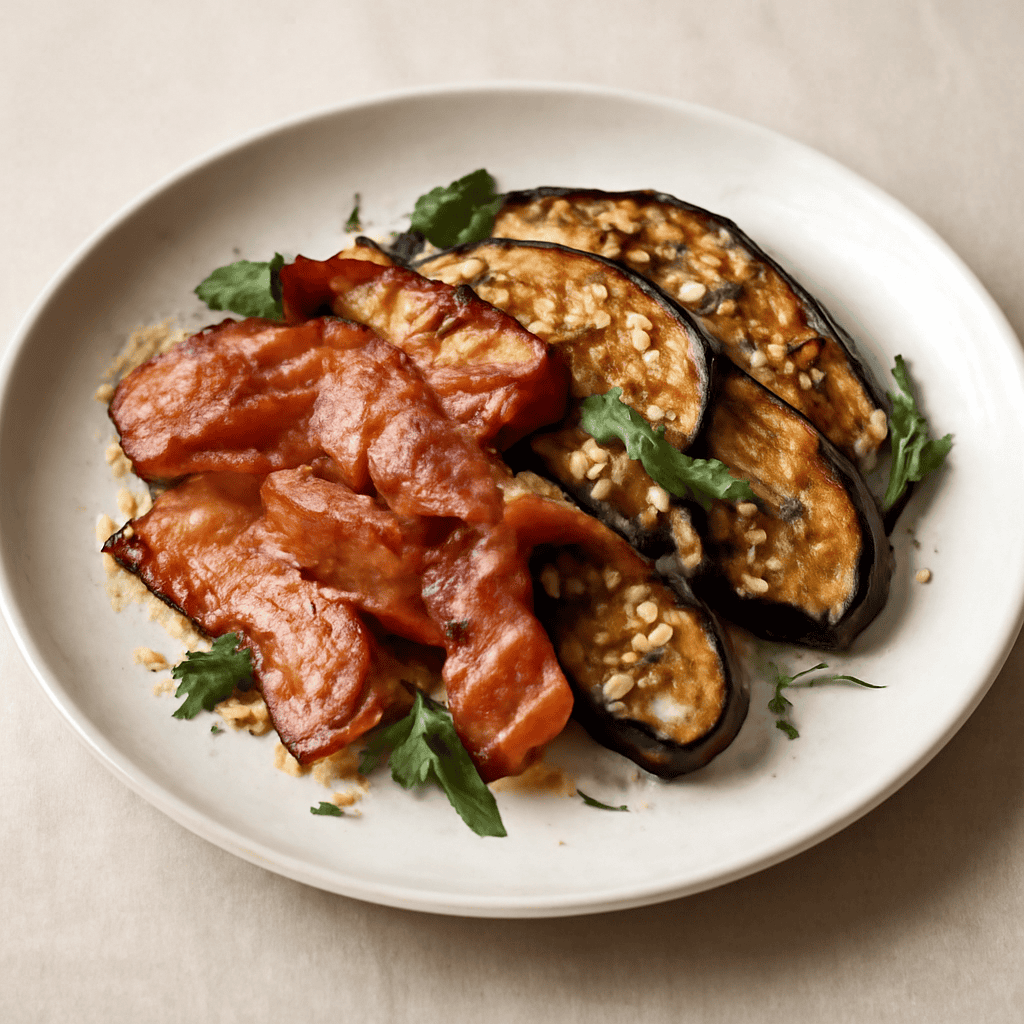 Pancetta di Maiale con melanzane arrosto