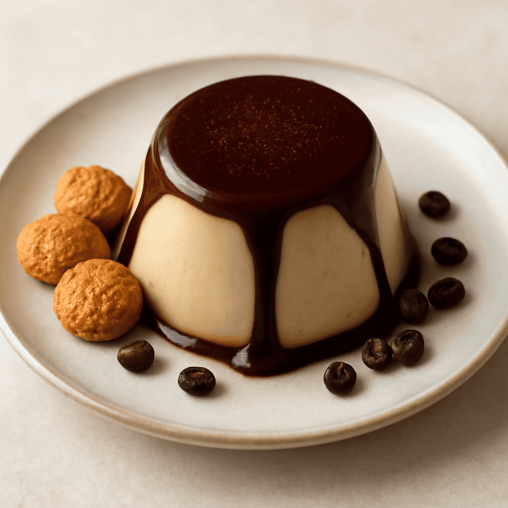 Panna cotta al caffè e amaretti.