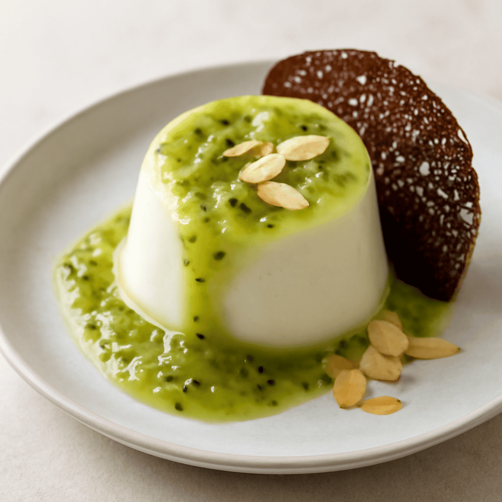 Panna cotta al cocco e kiwi