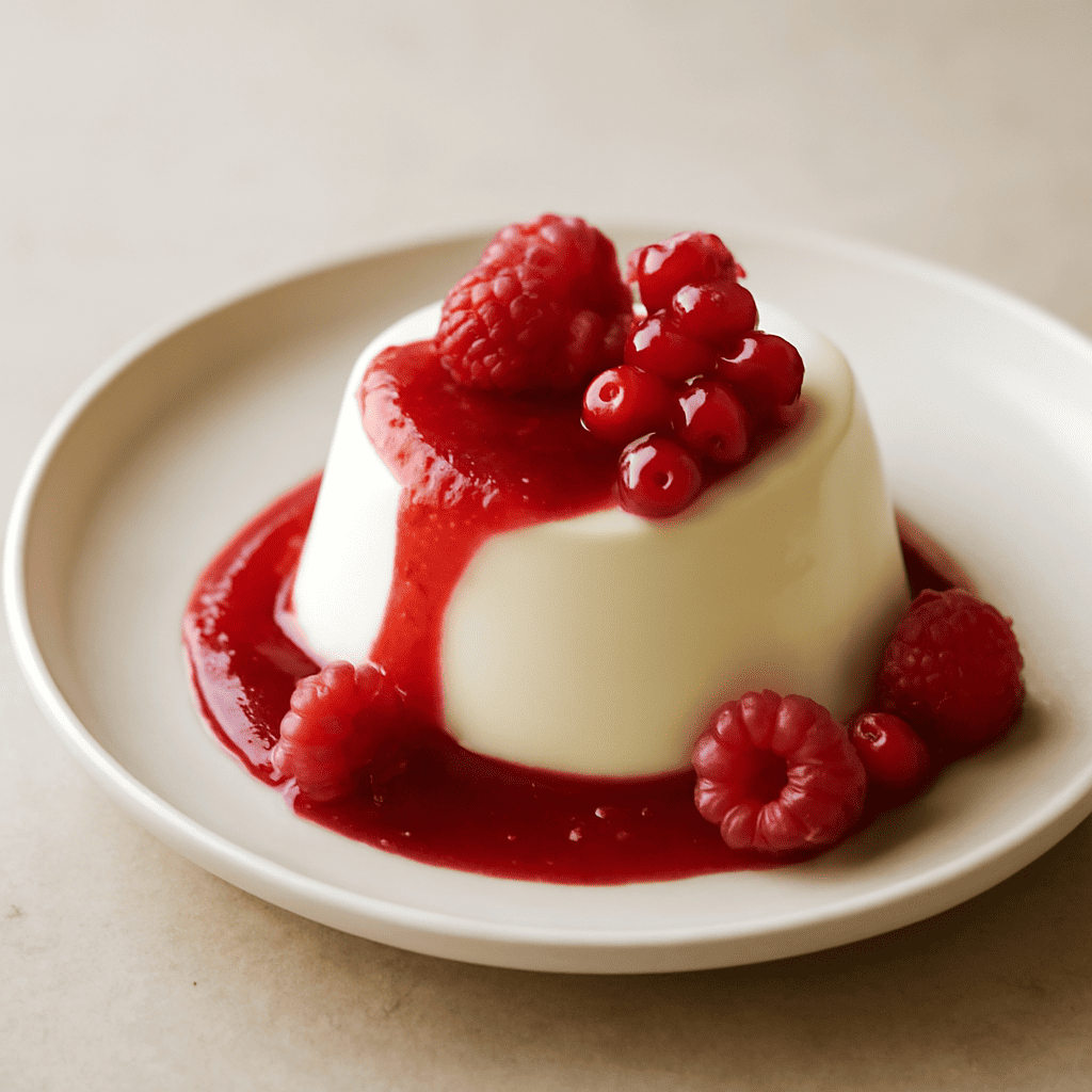 Panna cotta al lampone e ribes