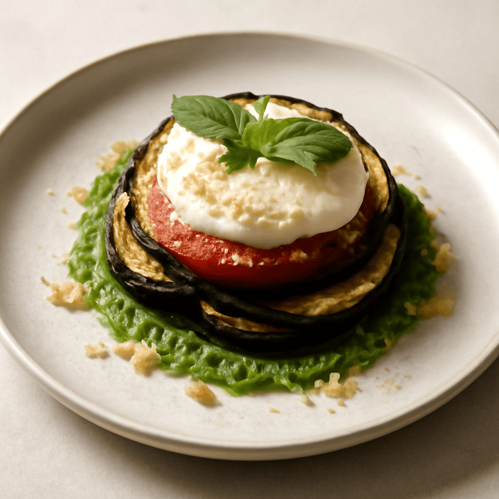 Parmigiana di melanzane scomposta