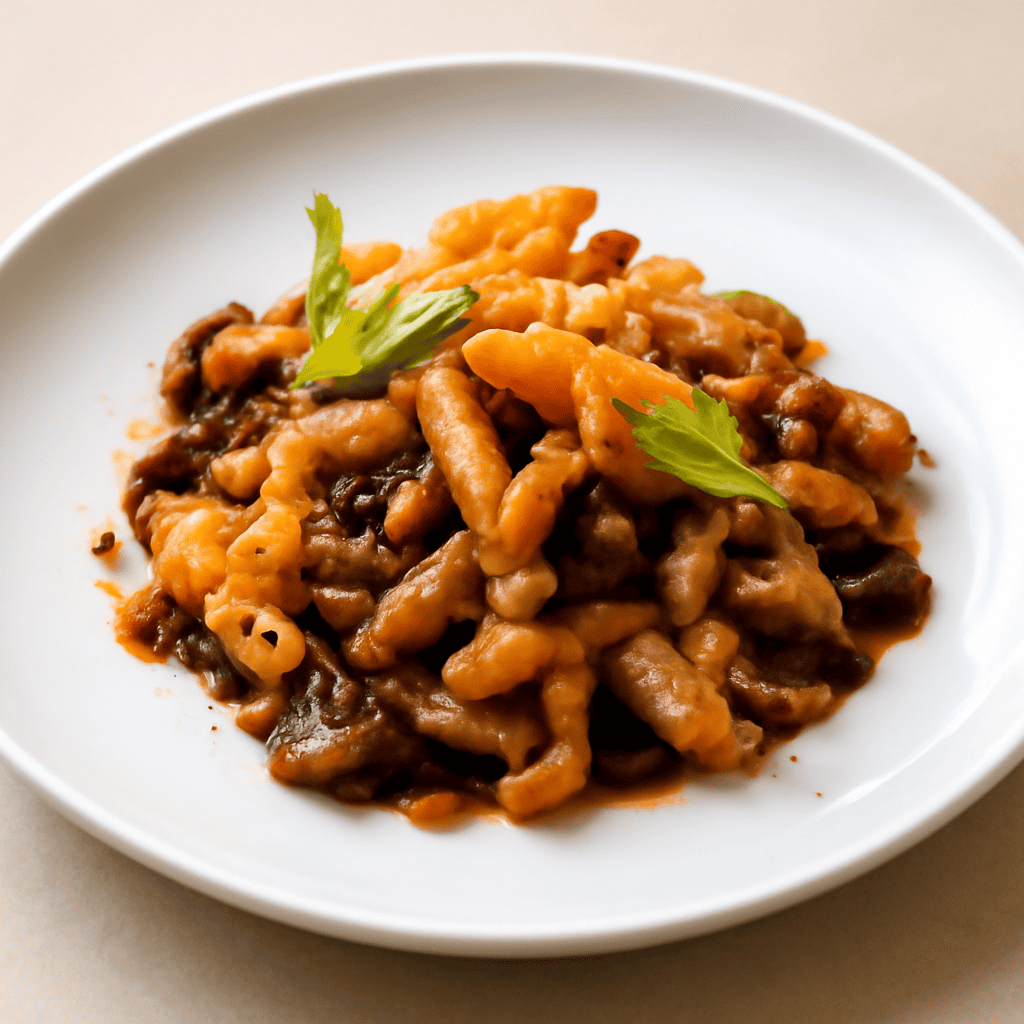 passatelli di bosco salsa tare e fiori di zucca
