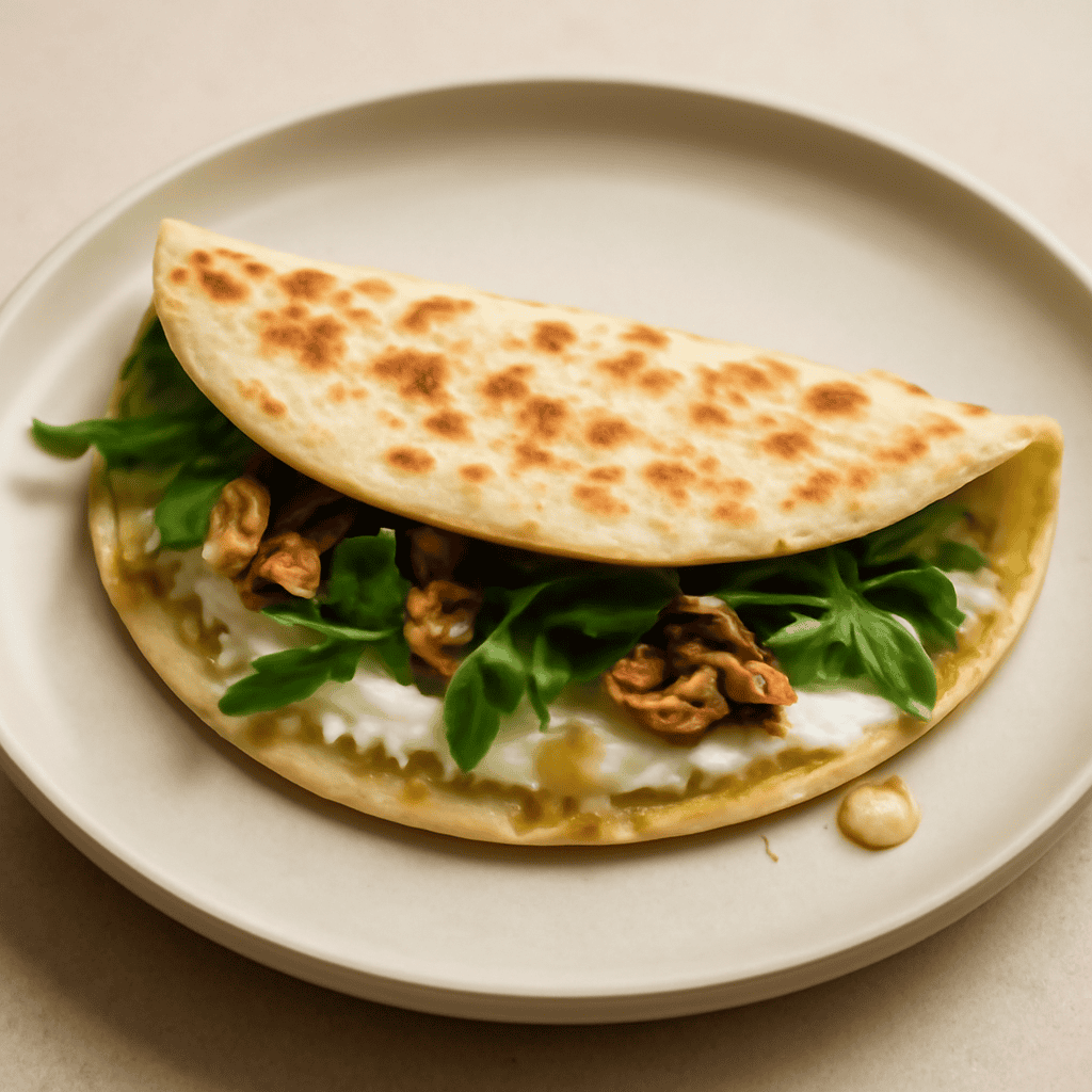 Piadina al Burro con Noci Stracchino Miele e Rucola