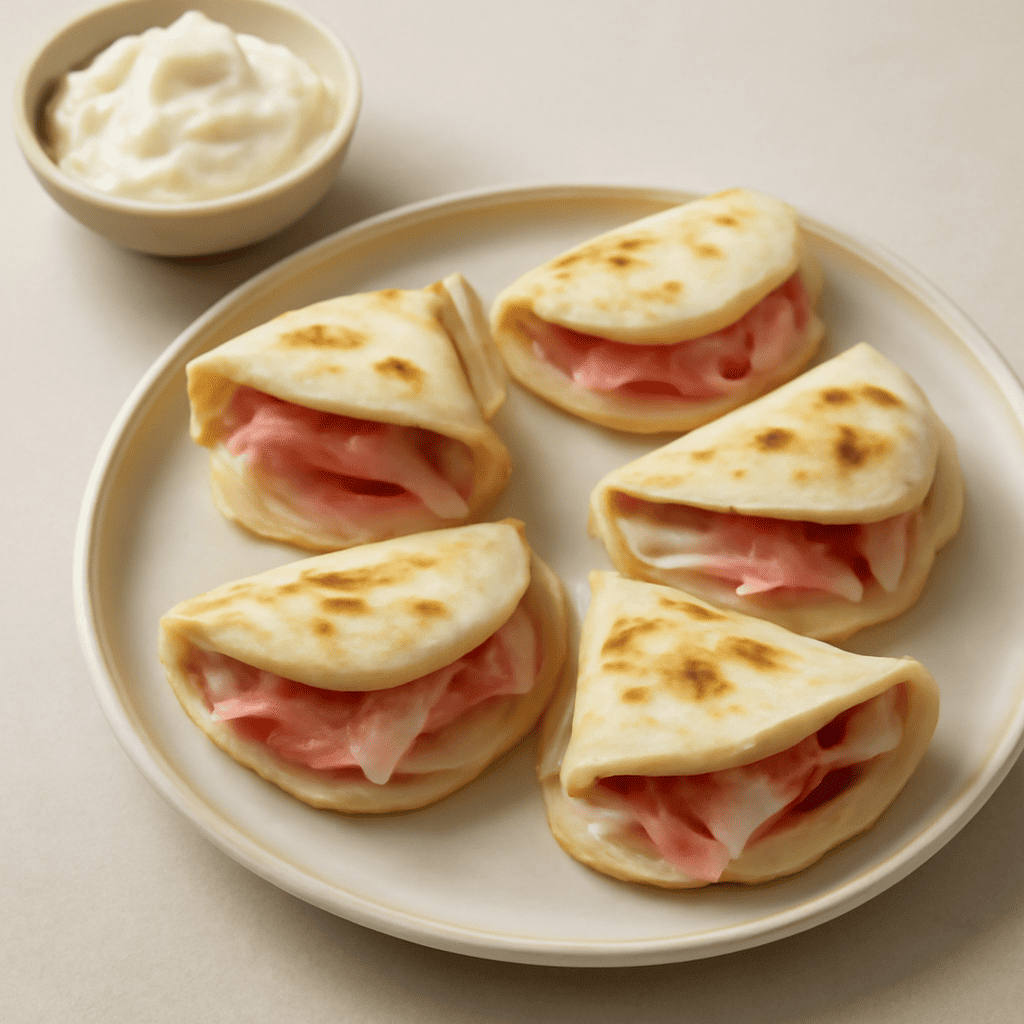 Piadine mignon con farcia al prosciutto cotto
