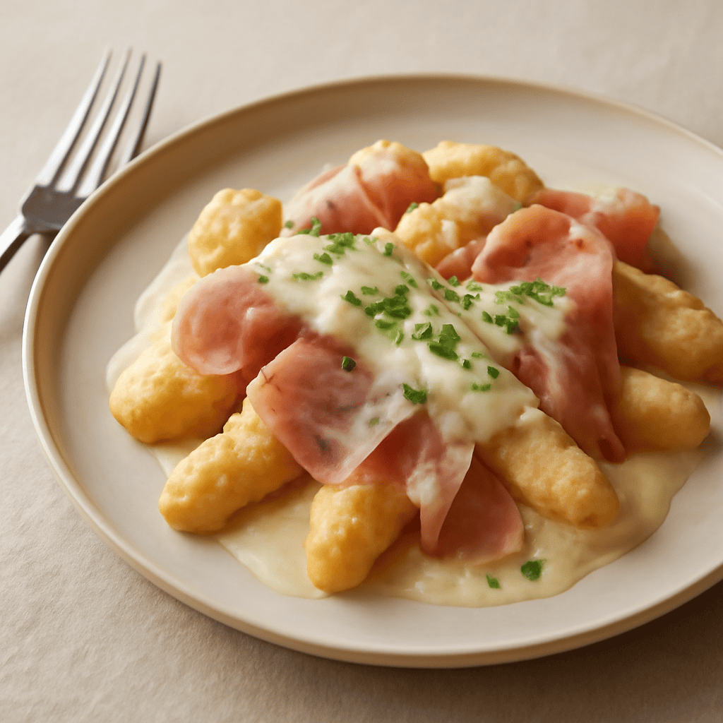 Pitoncini con prosciutto e fontina