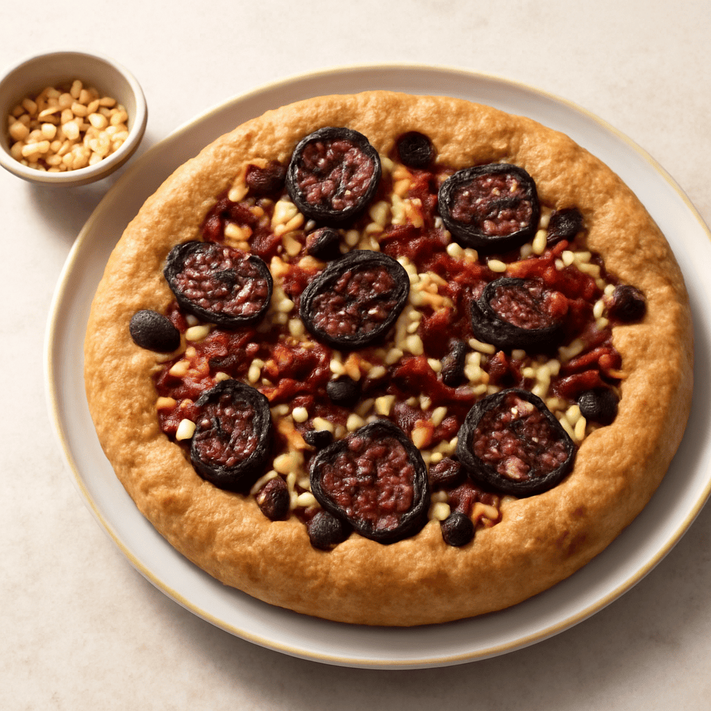 Plum focaccia integrale con pinoli, pomodori secchi e capperi